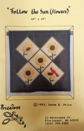 Vintage Priceless Pieces Pattern Follow the Sunflowers Applique 40 x 40