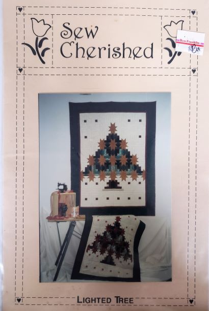 Vintage Pattern Sew Cherished Lighted Tree Applique Quilt Block Wall Hanging