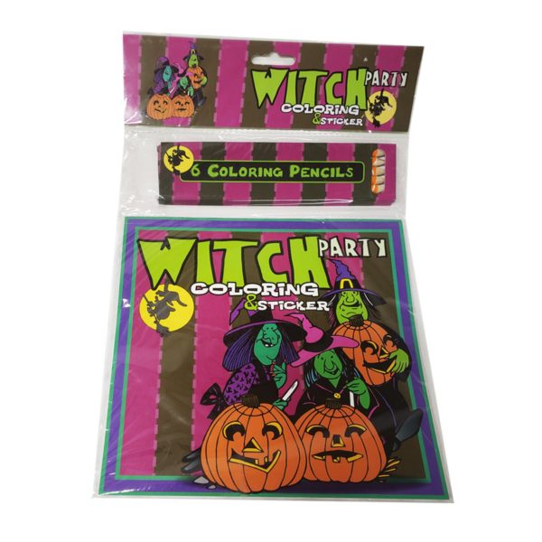 Witch Party Coloring & Sticker Book (Paperback)