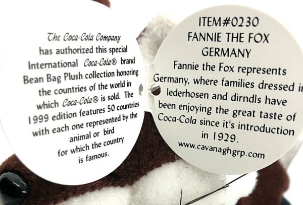 1999 Coca-Cola International GERMANY - FANNIE the FOX Bean Bag Plush 5.5"
