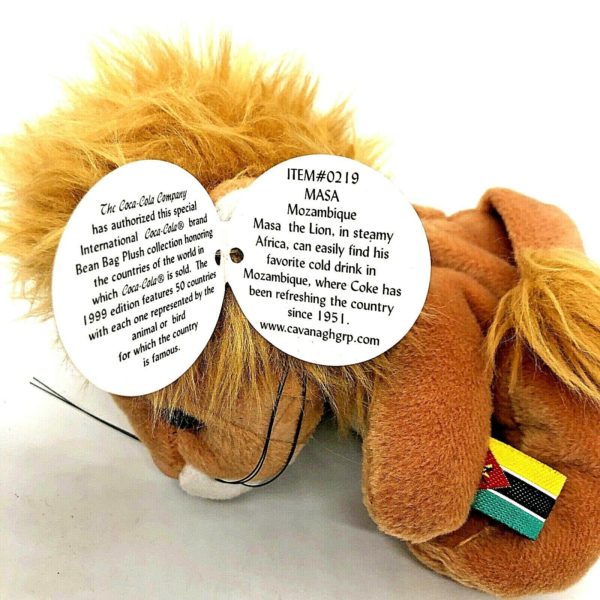 1999 Coca-Cola International MOZAMBIQUE - MASA The LION Bean Bag Plush 5.5"