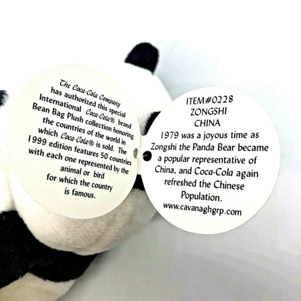 1999 Coca-Cola International CHINA - ZONGSHI The PANDA Bean Bag Plush 5.5"