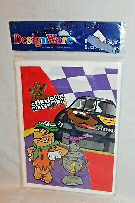 Vintage 1997 Cartoon Network Wacky Racing Flintstones Scooby 6.5 x 9 8ct Party Bags