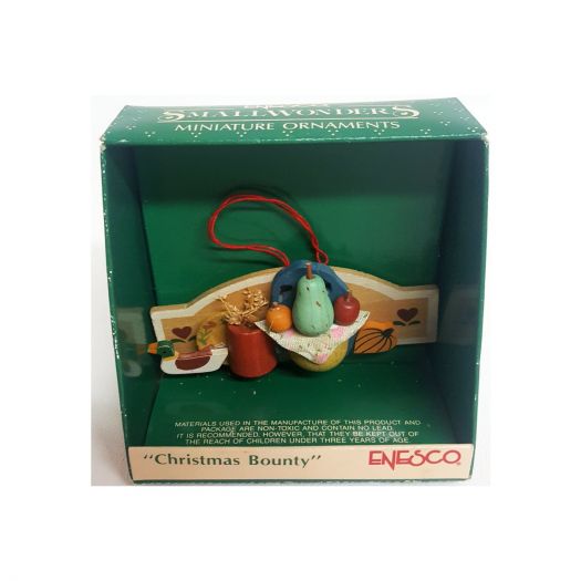 Vintage 1989 Enesco Small Wonders Miniature Ornaments Christmas Bounty