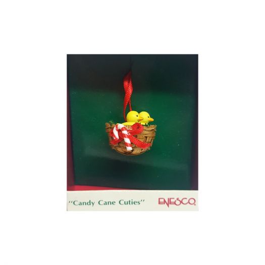 Vintage 1989 Enesco Small Wonders Miniature Ornament - Candy Cane Cuties