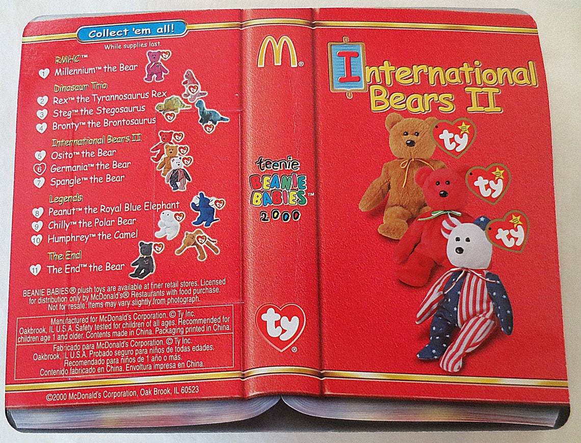 & Germania Bears ~New Sealed~ Details about   TY McDonalds Teenie Beanie Set Spangle Osito 