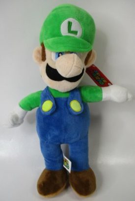 Nintendo Super Mario Bros Video Game Luigi 16 Green Plumber Plush #8N-4502