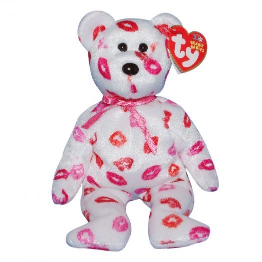 TY Beanie Baby - KISSY the Valentines Bear (8 inch)
