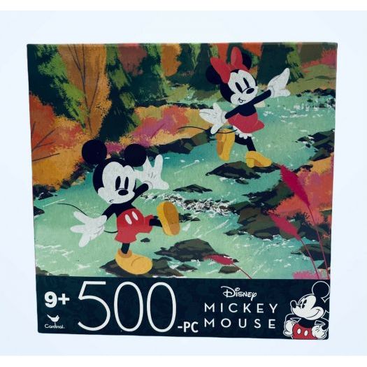 Disney Retro Mickey & Minnie Mouse Crossing Creek Jigsaw Puzzle 500 Pieces 11" x 14" Ages 9+