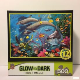 Sea Serenity Glow In The Dark Hidden Images 500 Piece Jigsaw Puzzle Dolphins