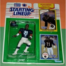 1990 DONNELL WOOLFORD Chicago Bears Rookie NM- sole Starting Lineup + 1989 card