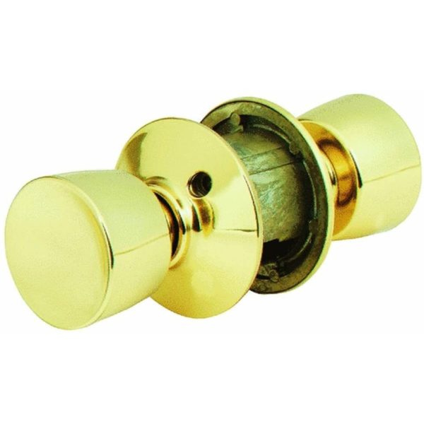 Schlage F10VBEL605 Bell Door Knob Hall & Closet Passage Lock, Pack of 1, Bright Brass