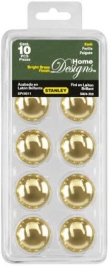 Stanley Hardware S824-359 SPV8011 Round Knobs in Polished Brass, 10 pack