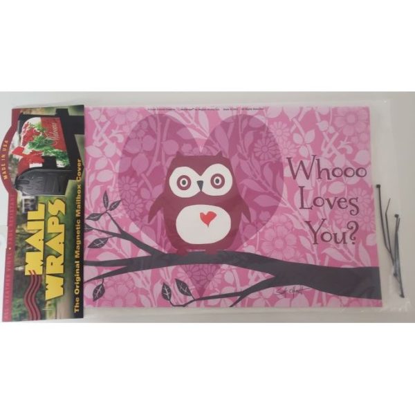 Magnet Works Magnetic Mailbox Cover - Who Loves You? Owl Pink Mailwrap