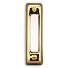 Heath Zenith Wired Polished Brass Doorbell Push-Button SL-711