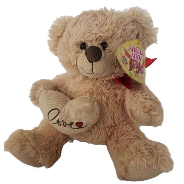 SugarLoaf Toys Sitting Tan Teddy Bear Holding Love Heart-shaped Pillow 9
