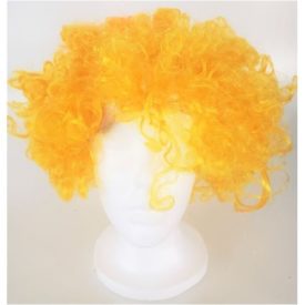 Curly Clown Colorful Yellow Novelty Wig Hair For Halloween, Parties and More. Adult & Teen.