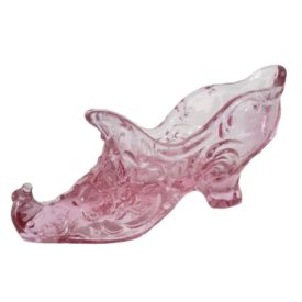 Vintage Collectible Clear Purple Art Glass Slipper 6"