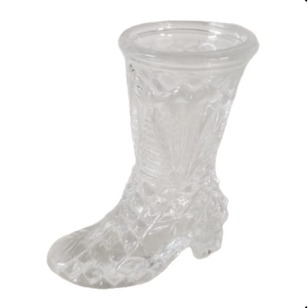Vintage Collectible Clear Art Glass  Boot 3.5"