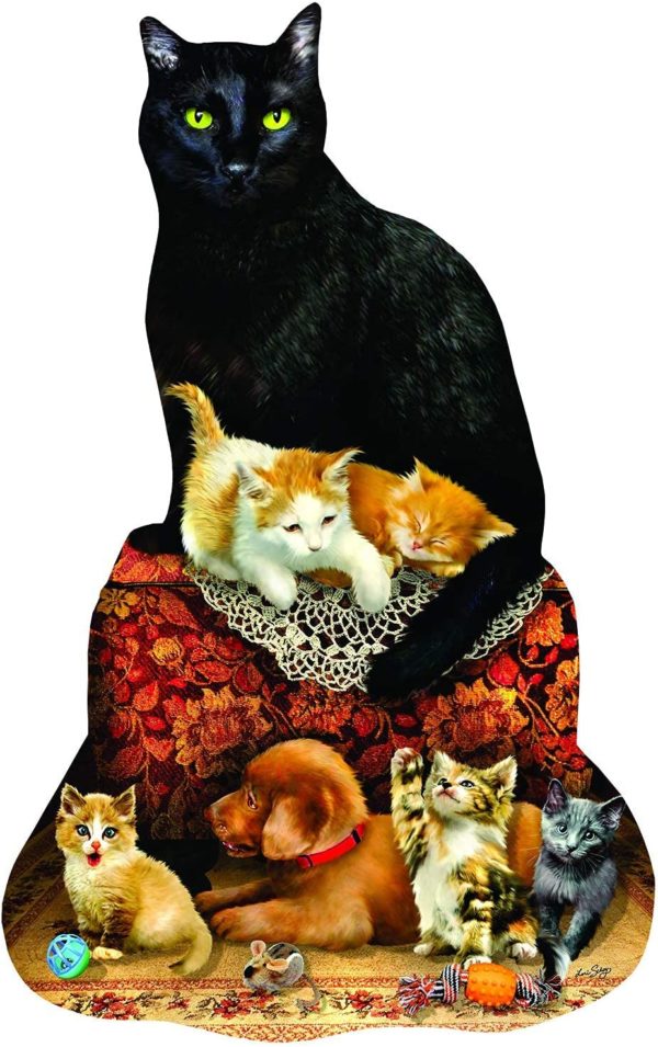 Family Ottoman 1000 Piece Cat Shaped Puzzle by SunsOut