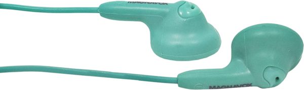 Magnavox MHP4820-TL Gummy Earbuds in Teal Stereo Durable Rubberized Cable