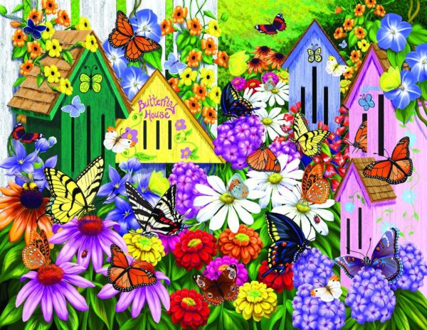 Butterfly Neighbors 1000 pc Oversized Pieces Jigsaw Puzzle by SUNSOUT INC