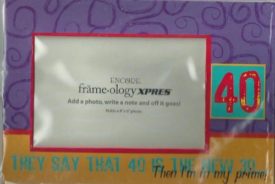 Photo Frame Greeting Card Picture Frame 50 Yr Birthday Purpl and Orange 1 Per Pk