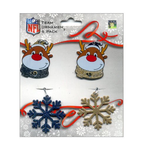 Forever Collectibles NFL St. Louis Rams Team Ornament 4 Pack