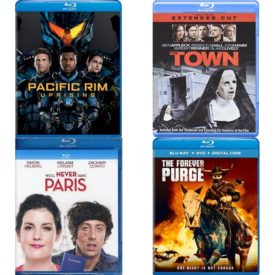 DVD Assorted Movies Blu-ray 4 Pack Fun Gift Bundle: Pacific Rim Uprising  Town, The Rpkg/BD  We'll Never Have Paris  The Forever Purge - Blu-ray +  + Digital