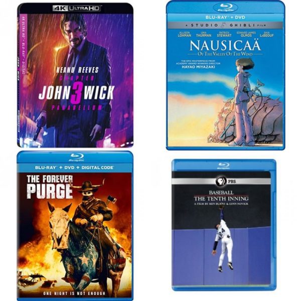 DVD Assorted Movies Blu-ray 4 Pack Fun Gift Bundle: John Wick: Chapter 3 – Parabellum 4K 4K UHD  Nausicaa of The Valley of The Wind  The Forever Purge - Blu-ray +  + Digital  Baseball: The Tenth Inning