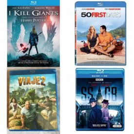 DVD Assorted Movies Blu-ray 4 Pack Fun Gift Bundle: I Kill Giants  50 First Dates  VIAJE2 ~ LA ISLA MISTERIOSA JOURNEY 2  SS-GB-SS-GB