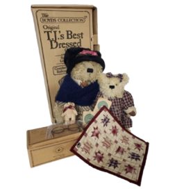 Boyds Bears T.J.s Best Dressed - Grandmother Beatrice B Bearhugs, Baileyanne Bearhugs, Tedley F Wuzzie Bear, Mini Quilt, Tea Set Complete Box Set #99718V
