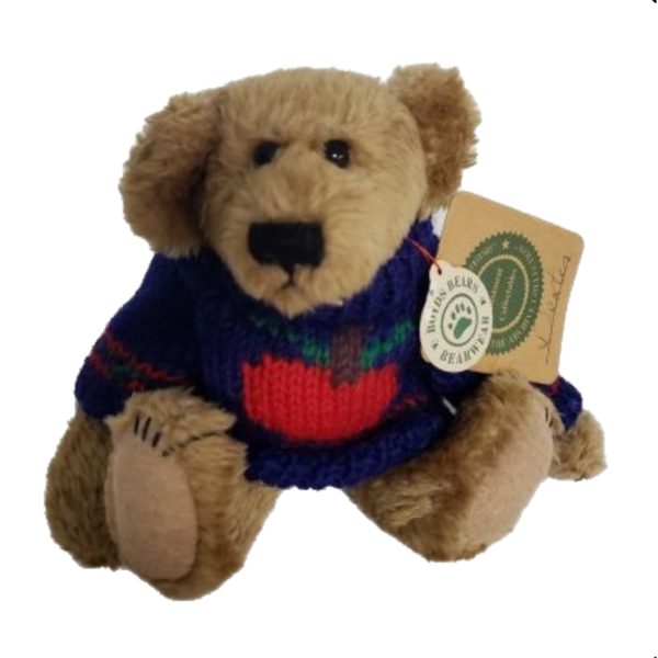 Boyds Bears "Dexter" 7" Bear Apple Sweater The Archive Collection