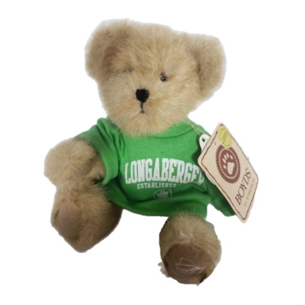Boyds Bears 8" Bear Wearing Green Longaberger Est. 1973 T-Shirt Style #95370LB