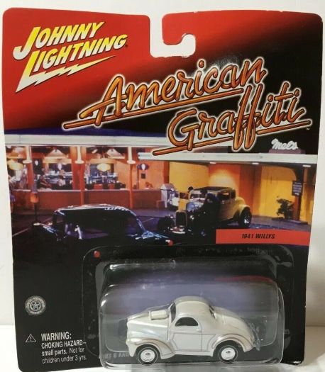 Johnny Lightning American Graffiti 1941 Willys Gasser Coupe Hot Rod Pearl White 1:64 Diecast Collectible