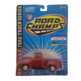 1997 Road Champs Red 1956 F-100 Ford Truck No Signage On Blue Card 1:43 Scale Diecast Collectible