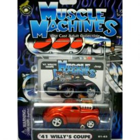 Muscle Machines 1:64 Scale Diecast Collectible 1941 Willy's Coupe 01-63 Metallic Orange