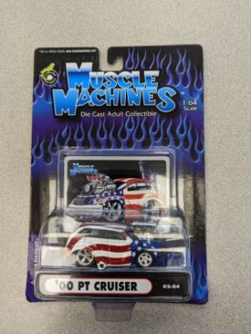 Muscle Machines 1:64 Scale Diecast Collectible 2000 PT Crusier 02-84 Stars & Stripe USA