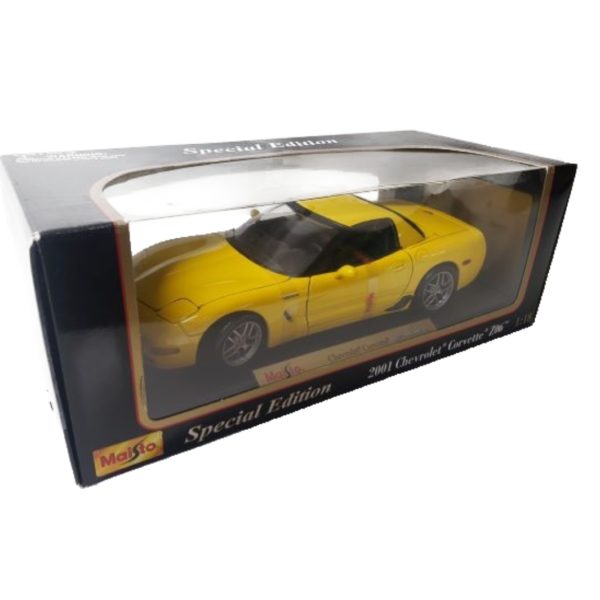 Maisto Special Edition 1:18 Diecast Chevrolet Corvette Z06 Yellow Black Interior