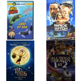 DVD Children's Movies 4 Pack Fun Gift Bundle: Wild Kratts: Lost at Sea, Race To Witch Mountain, TALL TALES ANIMATED MOVIE, ALL DOGS GO TO HEAVEN FILM COLLECTION