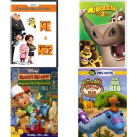 DVD Children's Movies 4 Pack Fun Gift Bundle: Despicable Me: 2-Movie Collection, Madagascar: Escape 2 Africa, HANDY MANNY-MANNYS PET ROUNDUP, Dinosaur Train: Big Big Big