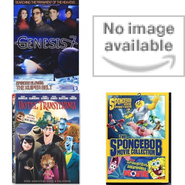 DVD Children's Movies 4 Pack Fun Gift Bundle: Genesis 7: Episode 11: Kuiper Belt, Sesame Learning Tripl, Hotel Transylvania, The Spongebob Movie Collection
