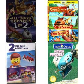 DVD Children's Movies 4 Pack Fun Gift Bundle: ALL DOGS GO TO HEAVEN FILM COLLECTION, Open Season Dvd Triple Feature, The Lego Movie / The Lego Movie 2: The Second Part, Focus on the Family Presents Auto-B-Good: Mission Possible