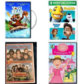 DVD Children's Movies 4 Pack Fun Gift Bundle: Yogi Bear, Shark Tale / Flushed Away, 2 Movie Family Fun Pack: The Little Rascals/The Little Rascals Save the Day, Pinkalicious & Peterrific: Pinkamagine It!