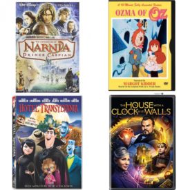 DVD Children's Movies 4 Pack Fun Gift Bundle: The Chronicles of Narnia: Prince Caspian, Ozma of Oz, Hotel Transylvania, The House with a Clock in Its Walls