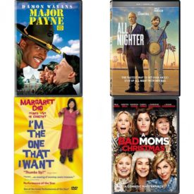 DVD Comedy Movies 4 Pack Fun Gift Bundle: Major Payne  All Nighter  Margaret Cho - Im the One That I Want  A Bad Moms Christmas