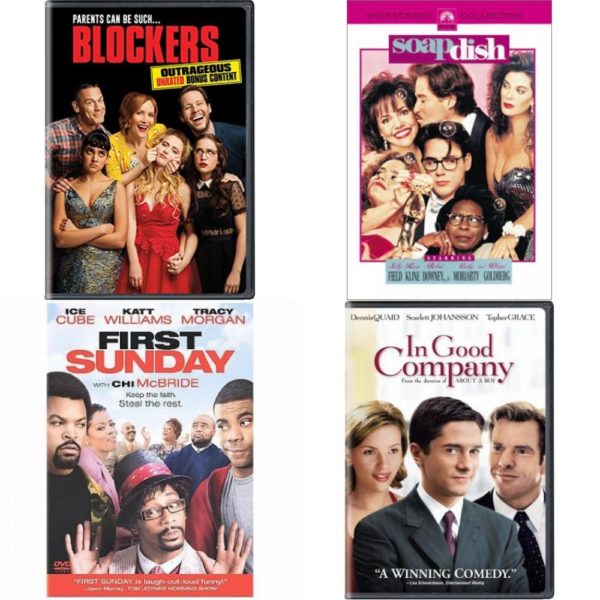 DVD Comedy Movies 4 Pack Fun Gift Bundle: Blockers  Soapdish  FIRST SUNDAY-FIRST SUNDAY  In Good Company Full Screen Edition