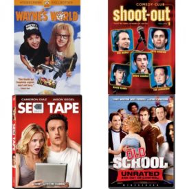 DVD Comedy Movies 4 Pack Fun Gift Bundle: Wayne's World  Comedy Club Shoot-Out Vol 1  Sex Tape  Old School