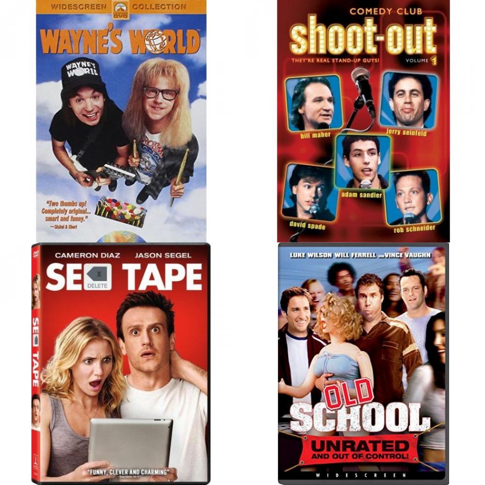 DVD Comedy Movies 4 Pack Fun Gift Bundle: Wayne's World Comedy 