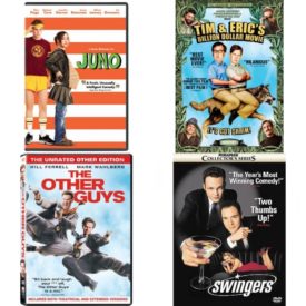 DVD Comedy Movies 4 Pack Fun Gift Bundle: Juno Single-Disc Edition  Tim & Erics Billion Dollar Movie  The Other Guys The Unrated Other Edition  SWINGERS